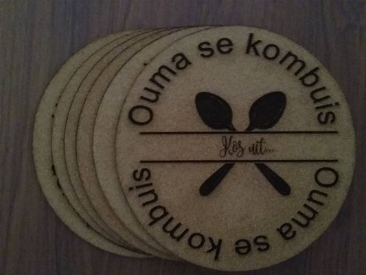 Personalised Cork Coasters set of 4