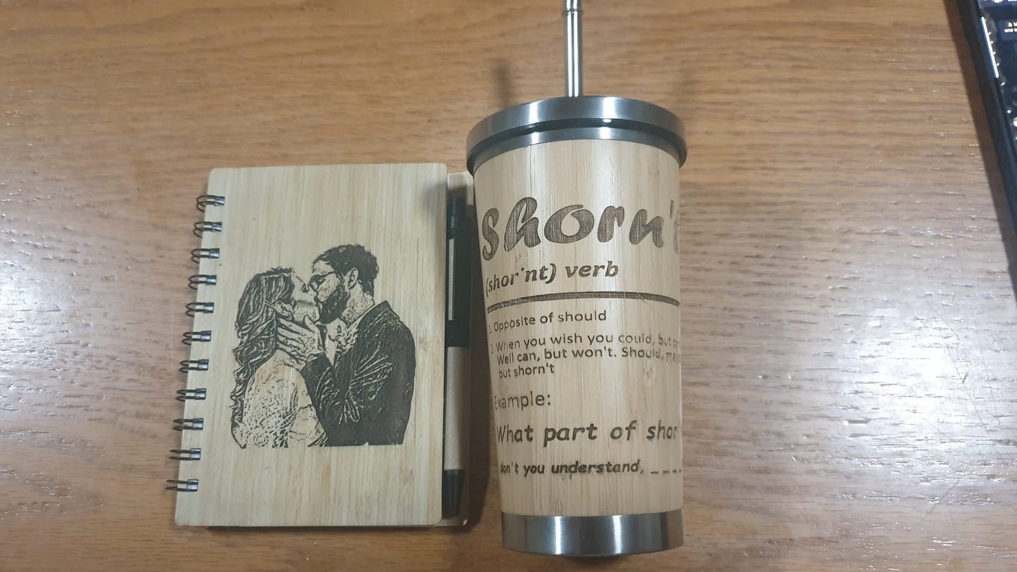 Personalized Bamboo Flask or Traveling mug