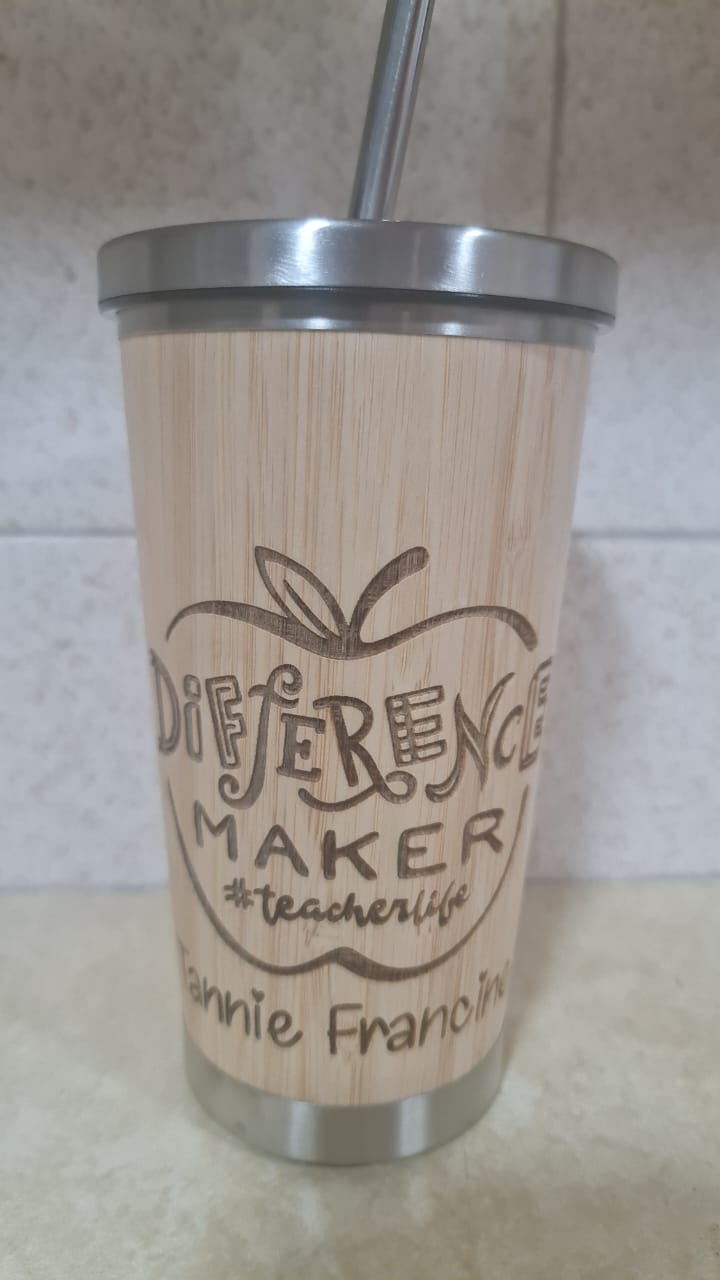 Personalized Bamboo Flask or Traveling mug