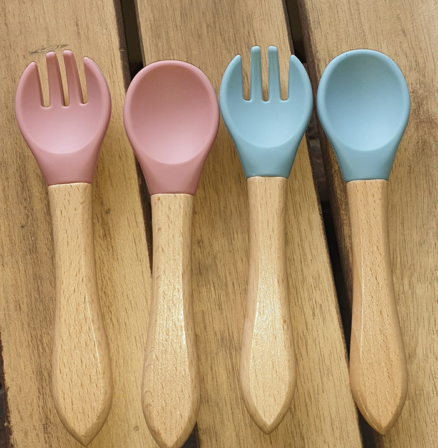 Engraved Baby spoon and fork set with box