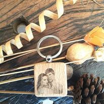 Personalized Light wood keyrings