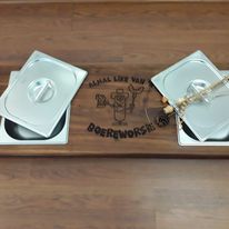 Personalized Executive Delux Braai board with 2 Large bowls