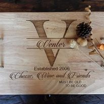 Personalized Rustic Rubberwood Cheeseboard