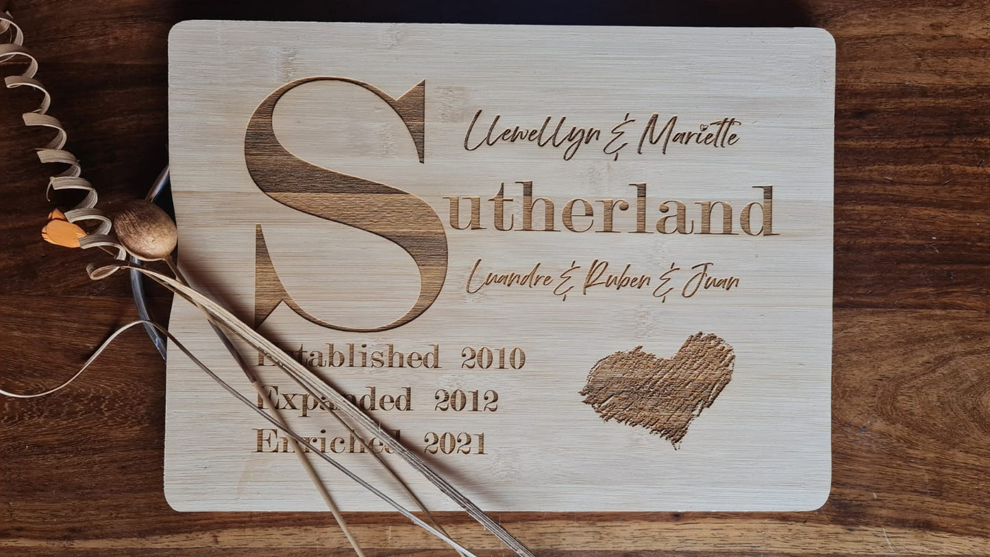 Personalized Bamboo cutting board