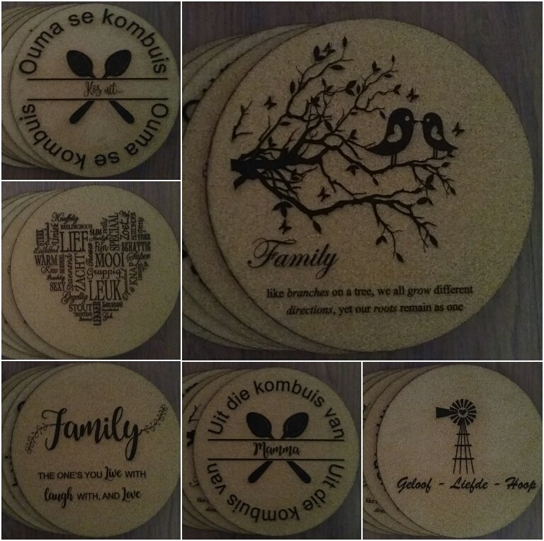 Engraved Cork Placemats set of 4