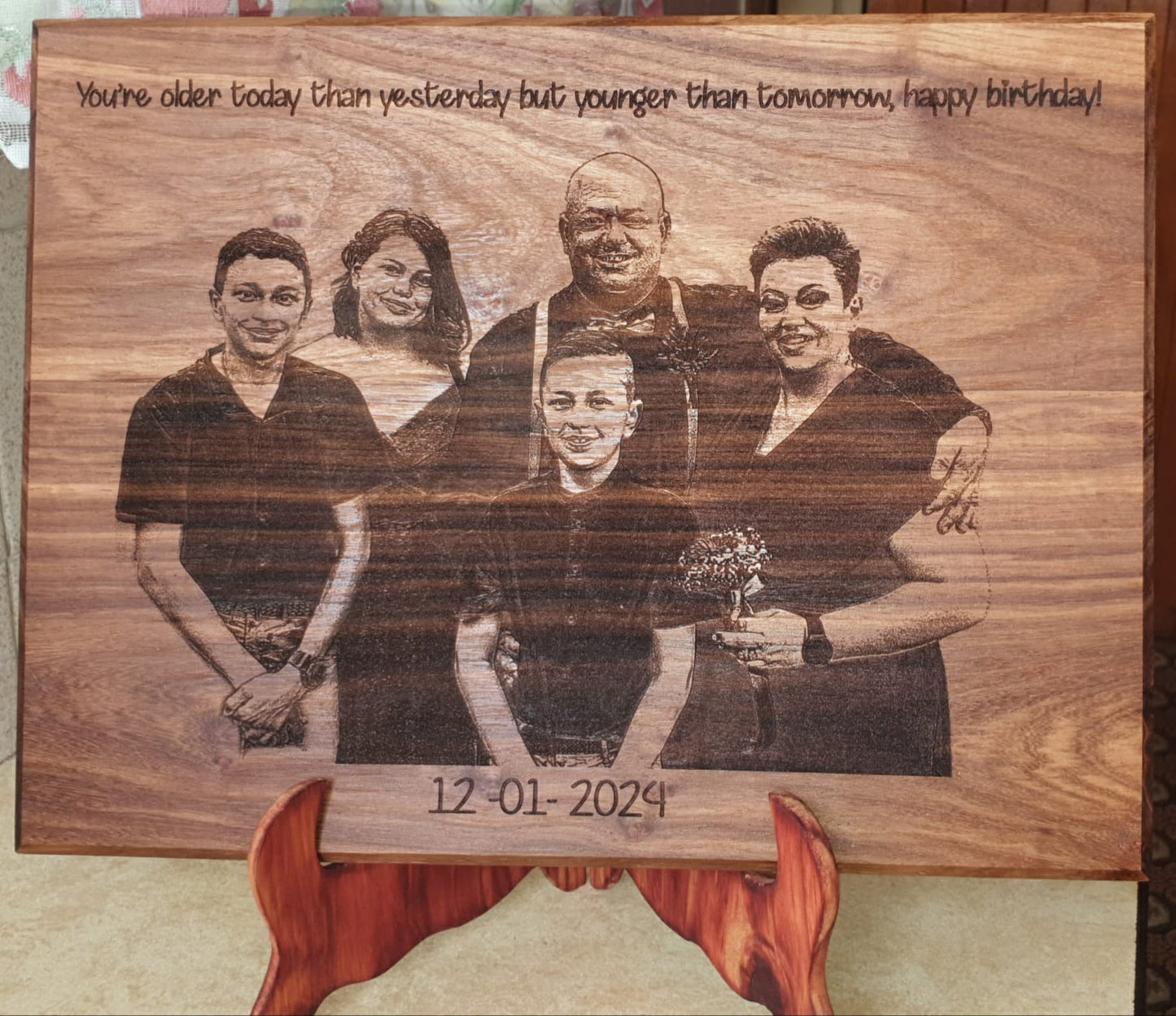 Engraved Large Kiaat Cutting board