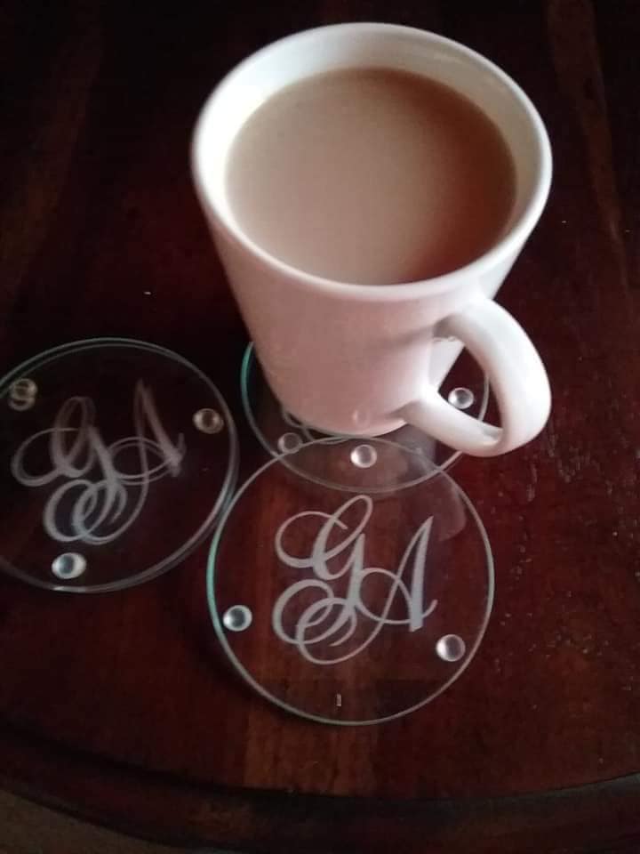 Personalized Glass coasters set