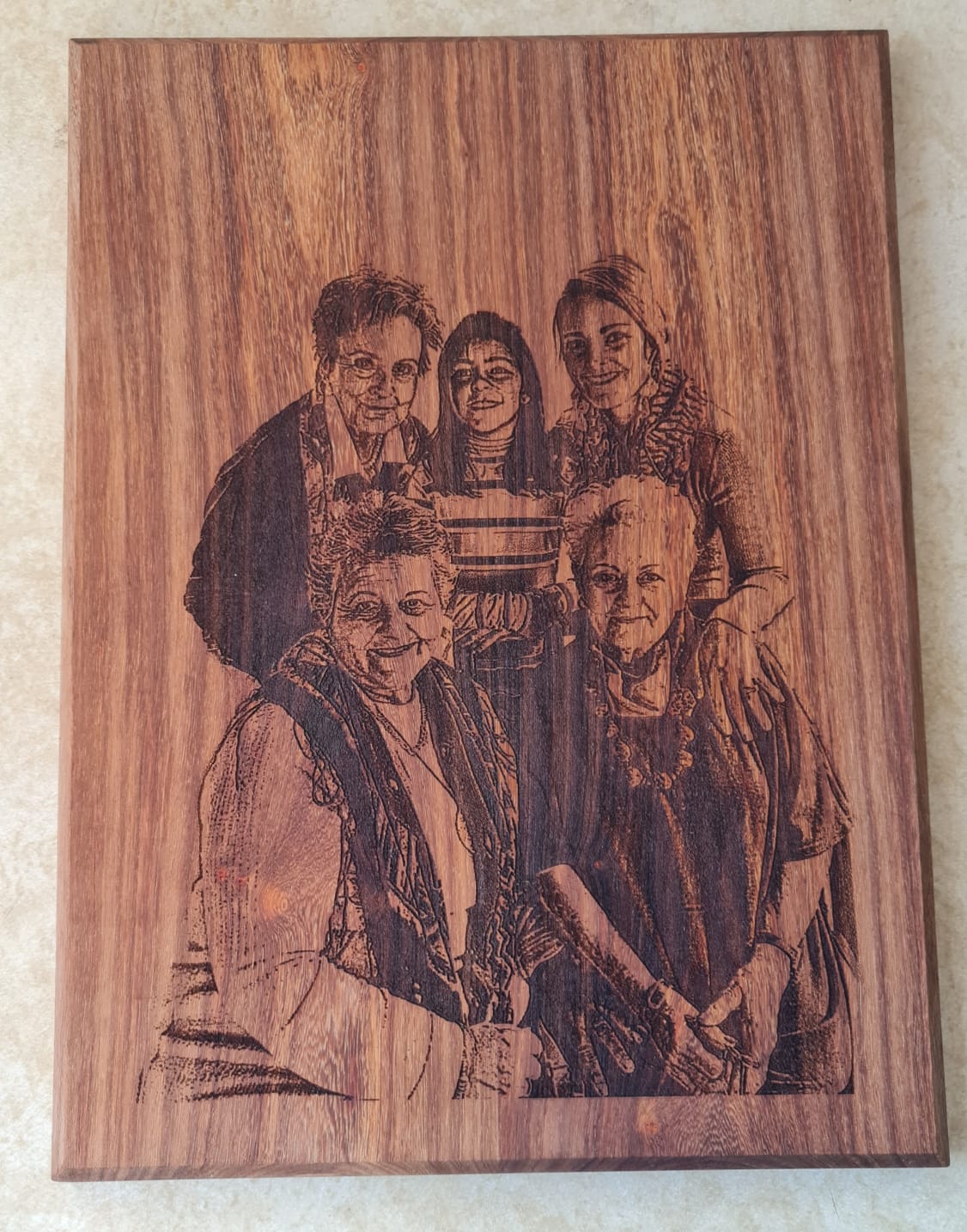 Engraved Large Kiaat Cutting board