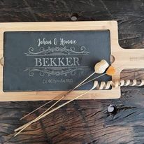 Personalized Mason Cash slate and bamboo board (Large)