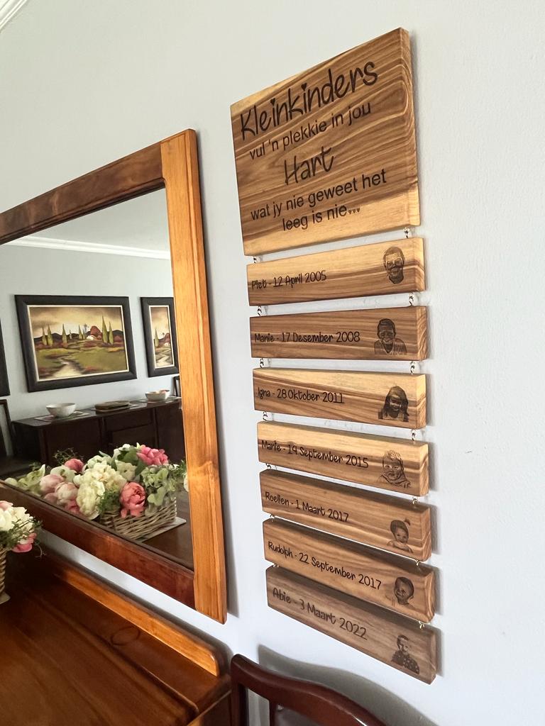 Personalized Kiaat Display Board for Grandma