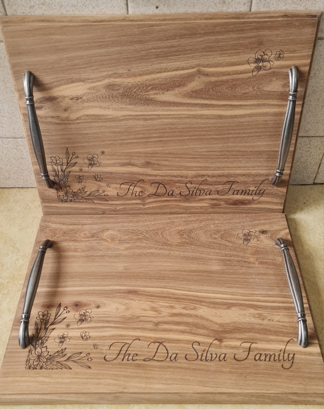 Engraved Kiaat Serving Tray