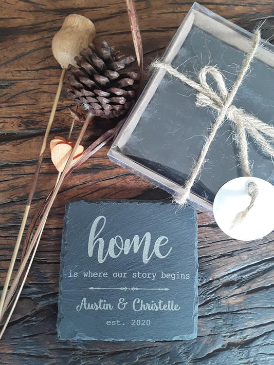 Personalized Slate Coaster Set